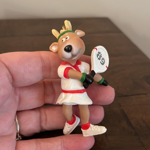 Vintage 1989 Tennis Reindeer Champs Hallmark Ornament - Picture 2 of 4